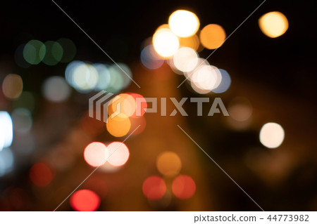 Blurry of bokeh background. Dark space on black. 44773982