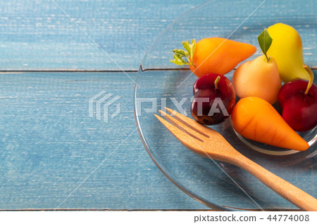 colorful of deletable imitation fruits Thai snack 44774008