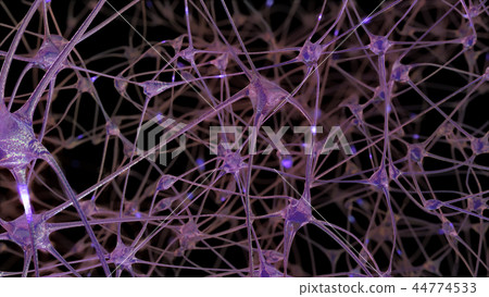 3D rendering of a network of neuron cells 3D rendering of a network of neuron cells 44774533