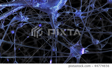 3D rendering of a network of neuron cells 44774656