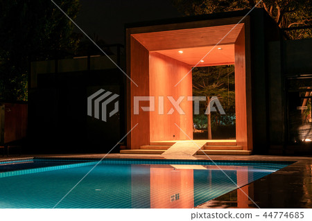 swimming pool blue at night have light swimming pool blue at night have light 44774685