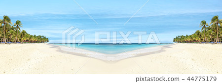 Vacation in Dominican Republic. Mirrored Collage panorama 44775179