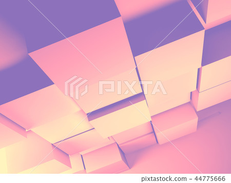 Colorful extruded cubes. 3d render 44775666
