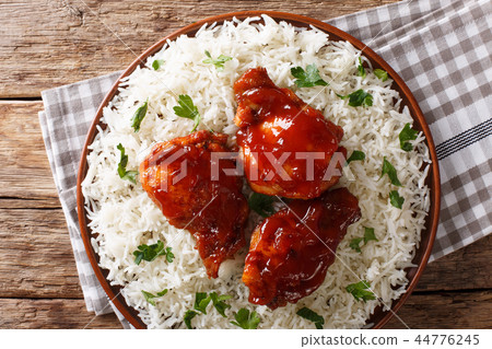 fried chicken thighs with catalina sauce fried chicken thighs with catalina sauce 44776245