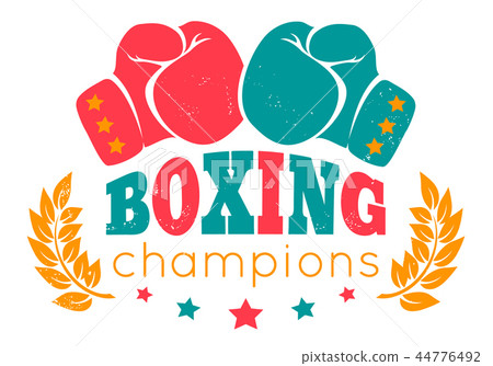 Vector vintage logo for a boxing 44776492