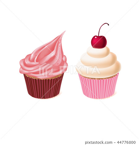 two cupcakes, tasty cakes, sweet pastry two cupcakes, tasty cakes, sweet pastry 44776800