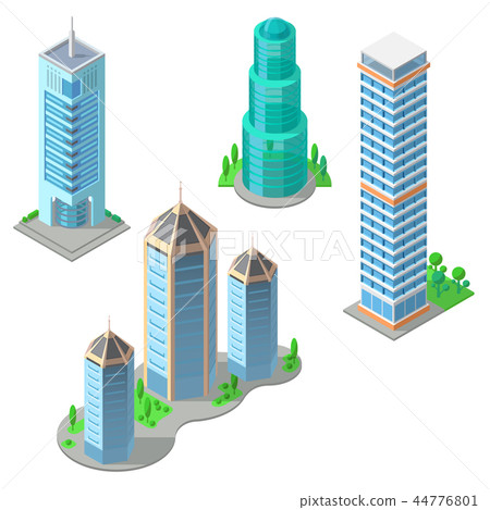 isometric modern buildings and skyscrapers isometric modern buildings and skyscrapers 44776801