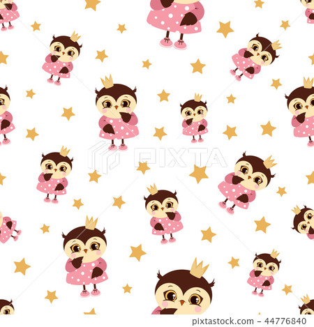 pattern with owl in crown pattern with owl in crown 44776840