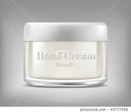3d realistic glass jar with cosmetics 44777499