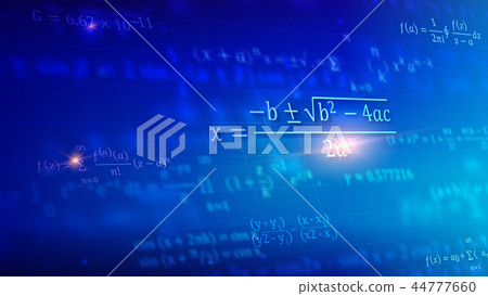 Mathematical formulas floating in perspective Mathematical formulas floating in perspective 44777660