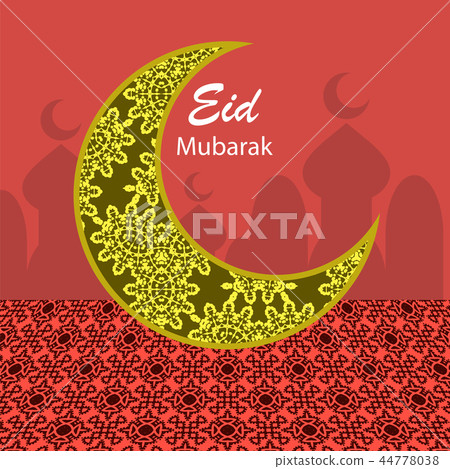 Happy Eid Mubarak Islamic Design.  44778038