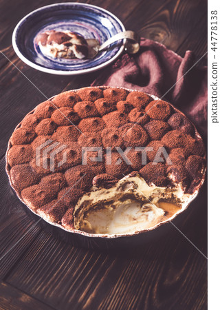 Tiramisu in baking dish 44778138