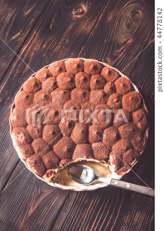 Tiramisu in baking dish 44778142