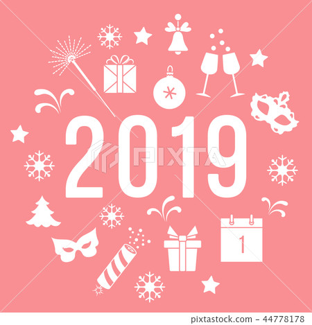 Gift, fireworks, glasses, fir-tree, mask, calendar 44778178