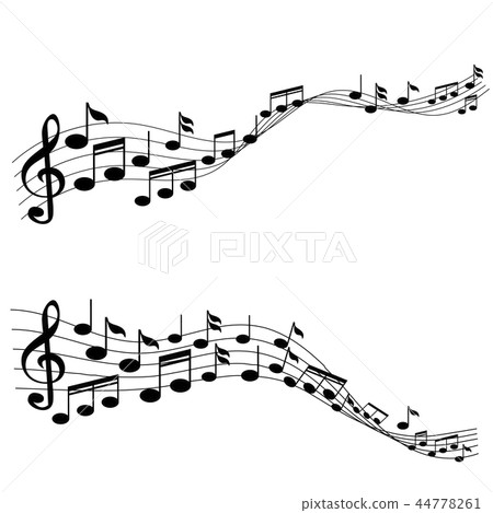 G Note Sound Wave Music Notes with G-clef on Line Wave Background - Stock Illustration ...
