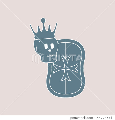 Skull in the crown with shield 44778351