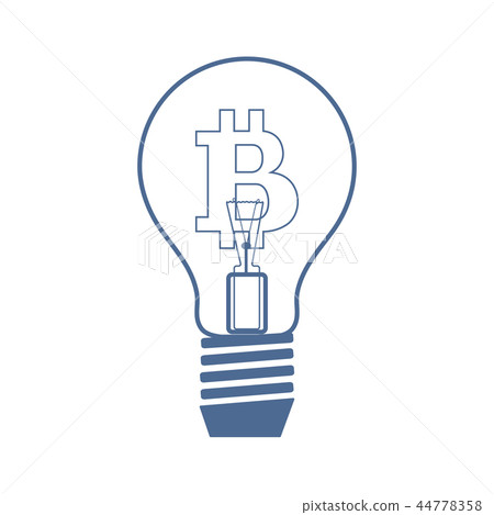 Light bulb with bitcoin Light bulb with bitcoin 44778358
