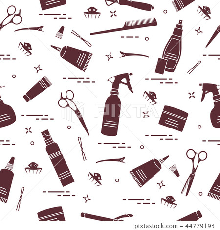 Seamless pattern with professional hairdresser Seamless pattern with professional hairdresser 44779193