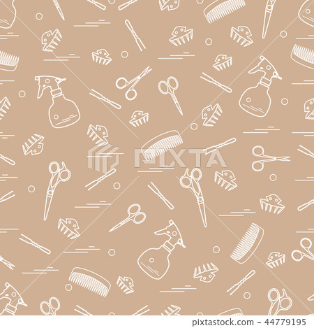 Cute pattern of scissors, combs, hairclip, Cute pattern of scissors, combs, hairclip, 44779195