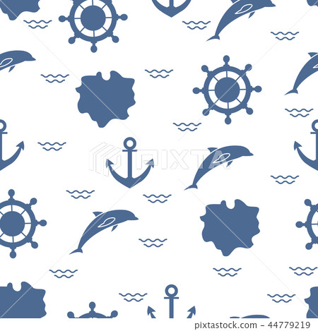 Seamless marine pattern 44779219