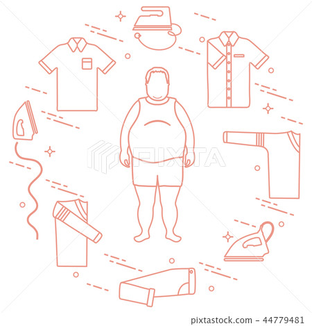 Fat man, irons and different clothes Fat man, irons and different clothes 44779481
