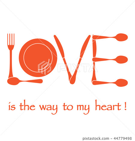 Inscription LOVE from cutlery 44779498