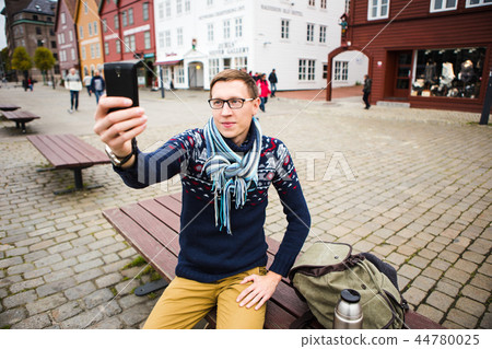 Traveler in Europe.  Traveler in Europe.  44780025