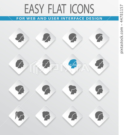 Womans hairstyles icons set Womans hairstyles icons set 44781157