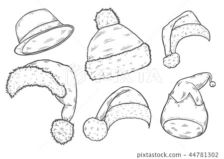 Santa hats vector Santa hats vector 44781302