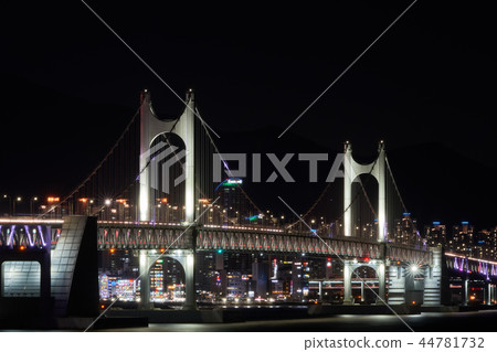 Gwangan Grand Bridge night view from Busan Big Sky Park 44781732