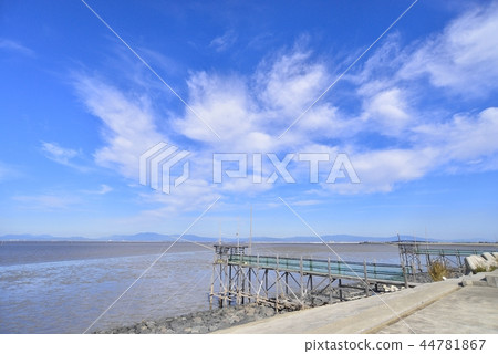 Yanagawa city landscape Ariake Sea 44781867