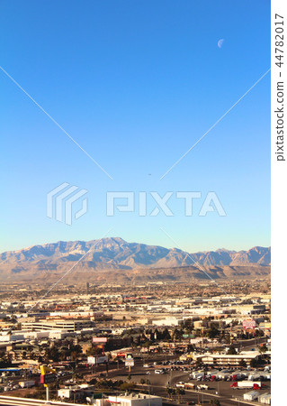 Aerial view of the Las Vegas mountains plane moon 44782017