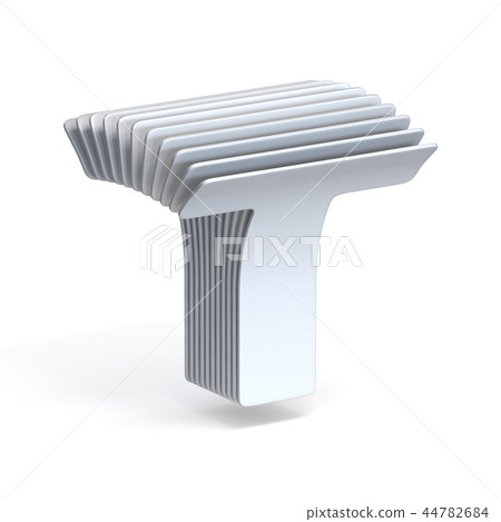 Curved paper sheets Letter T 3D Curved paper sheets Letter T 3D 44782684
