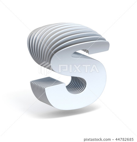 Curved paper sheets Letter S 3D Curved paper sheets Letter S 3D 44782685