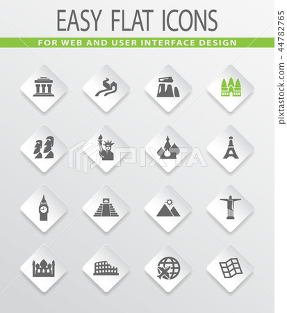 Travel and Wonders icons set Travel and Wonders icons set 44782765
