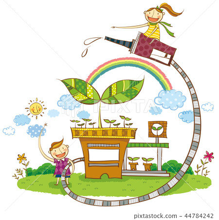 Green growth, energy, illustration Green growth, energy, illustration 44784242