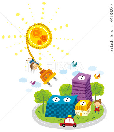 Green growth, energy, illustration Green growth, energy, illustration 44784289