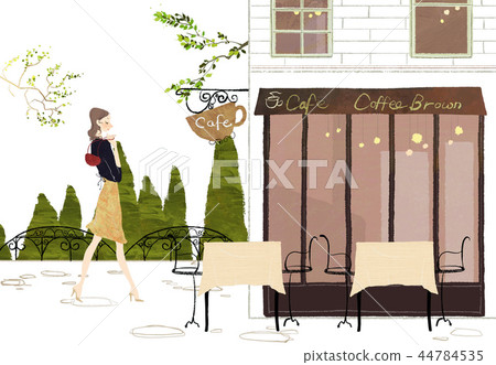 Cafe, life, illustration 44784535