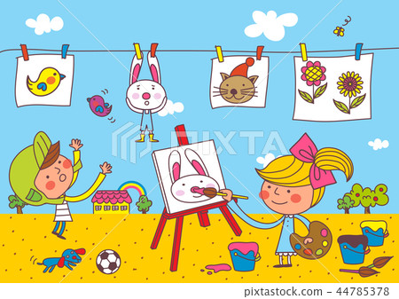 兒童，教育，插圖 44785378