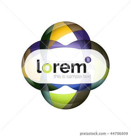 Abstract geometric logo design, overlapping shapes 44786809