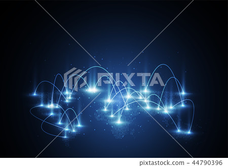 Global network connection. World map point 44790396