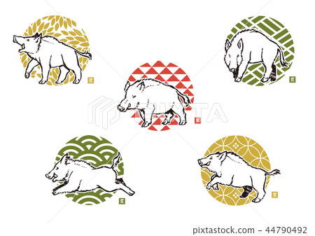 Rose illustrations set (Japanese pattern) Rose illustrations set (Japanese pattern) 44790492