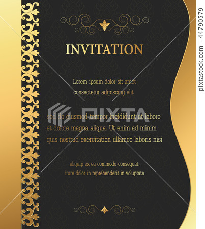 Golden vintage invitation template 44790579
