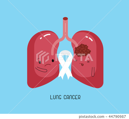 Lung cancer and ribbon, vector character of dental Lung cancer and ribbon, vector character of dental 44790987
