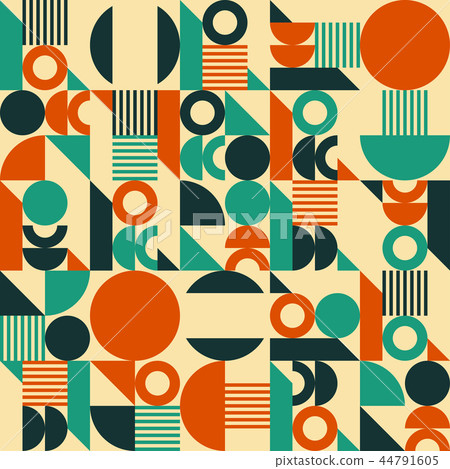 Retro Geometric Seamless Pattern 44791605