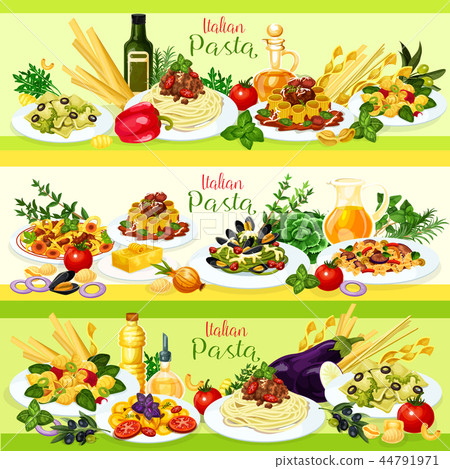 Italian pasta dishes with meat, tomato and cheese Italian pasta dishes with meat, tomato and cheese 44791971