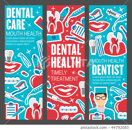 Dentistry banners, doctor and dental care tools Dentistry banners, doctor and dental care tools 44792083