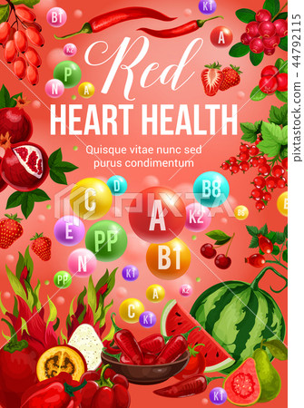 Red color diet, vegetables and fruits 44792115