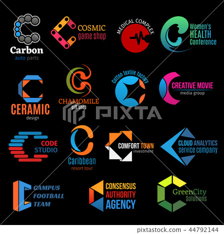 Business identity icons with letter C 44792144