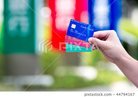 Financial image Cash card and bank sign 44794167